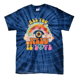 PEACE SIGN LOVE 60s 70s Hippie Groovy Vibes Halloween Girls Tie-Dye T-Shirt