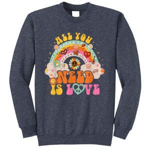 PEACE SIGN LOVE 60s 70s Hippie Groovy Vibes Halloween Girls Sweatshirt