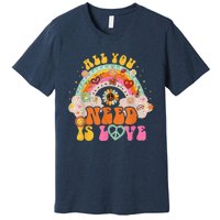 PEACE SIGN LOVE 60s 70s Hippie Groovy Vibes Halloween Girls Premium T-Shirt