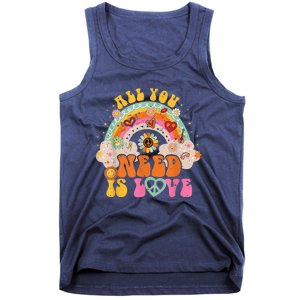 PEACE SIGN LOVE 60s 70s Hippie Groovy Vibes Halloween Girls Tank Top