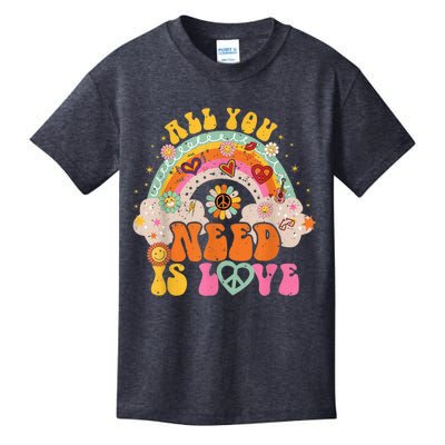 PEACE SIGN LOVE 60s 70s Hippie Groovy Vibes Halloween Girls Kids T-Shirt