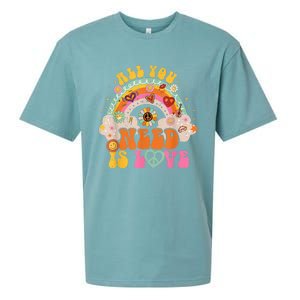 PEACE SIGN LOVE 60s 70s Hippie Groovy Vibes Halloween Girls Sueded Cloud Jersey T-Shirt