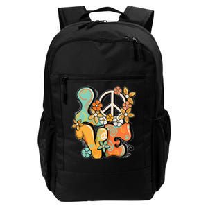 Peace Sign Love 60s 70s Costume Groovy Hippie Theme Party Daily Commute Backpack