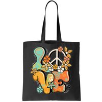 Peace Sign Love 60s 70s Costume Groovy Hippie Theme Party Tote Bag