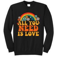 PEACE SIGN LOVE 60s 70s Tie Dye Hippie Costume Halloween Sweatshirt