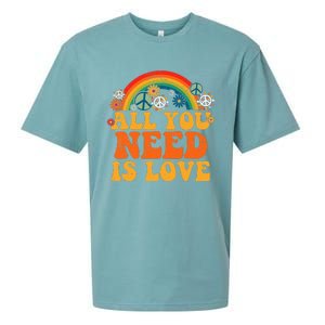 PEACE SIGN LOVE 60s 70s Tie Dye Hippie Costume Halloween Sueded Cloud Jersey T-Shirt