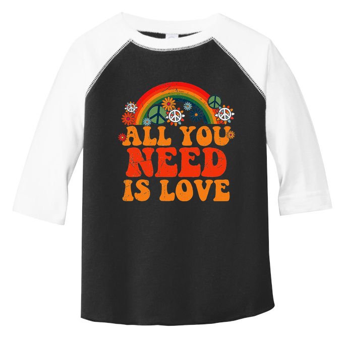 Peace Sign Love 60s 70s Tie Dye Hippie Costume Halloween Toddler Fine Jersey T-Shirt