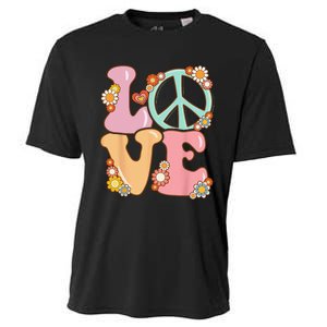 Peace Sign Love 60s 70s Costume Groovy Hippie Cooling Performance Crew T-Shirt