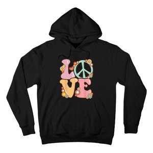 Peace Sign Love 60s 70s Costume Groovy Hippie Hoodie