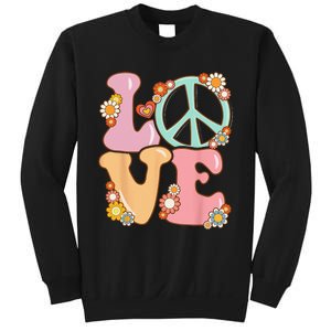 Peace Sign Love 60s 70s Costume Groovy Hippie Sweatshirt