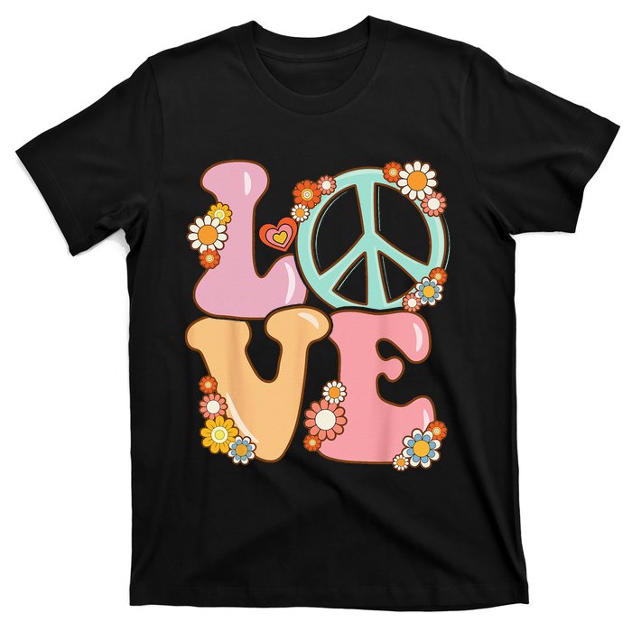 Peace Sign Love 60s 70s Costume Groovy Hippie T-Shirt