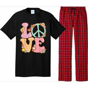 Peace Sign Love 60s 70s Costume Groovy Hippie Pajama Set