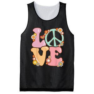 Peace Sign Love 60s 70s Costume Groovy Hippie Mesh Reversible Basketball Jersey Tank