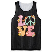 Peace Sign Love 60s 70s Costume Groovy Hippie Mesh Reversible Basketball Jersey Tank