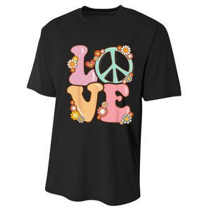 Peace Sign Love 60s 70s Costume Groovy Hippie Performance Sprint T-Shirt