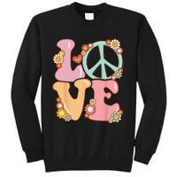 Peace Sign Love 60s 70s Costume Groovy Hippie Tall Sweatshirt