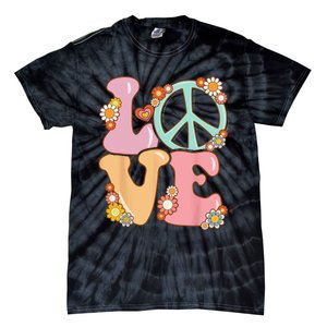 Peace Sign Love 60s 70s Costume Groovy Hippie Tie-Dye T-Shirt