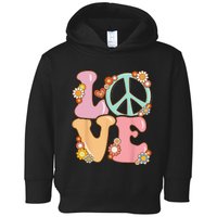 Peace Sign Love 60s 70s Costume Groovy Hippie Toddler Hoodie