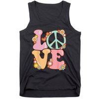 Peace Sign Love 60s 70s Costume Groovy Hippie Tank Top