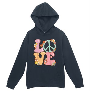 Peace Sign Love 60s 70s Costume Groovy Hippie Urban Pullover Hoodie