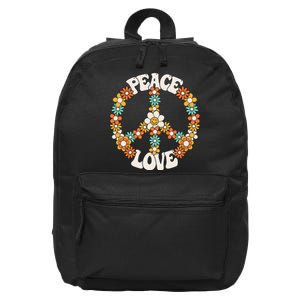 Peace Sign Love 60s 70s Costume Groovy Hippie Theme Party 16 in Basic Backpack