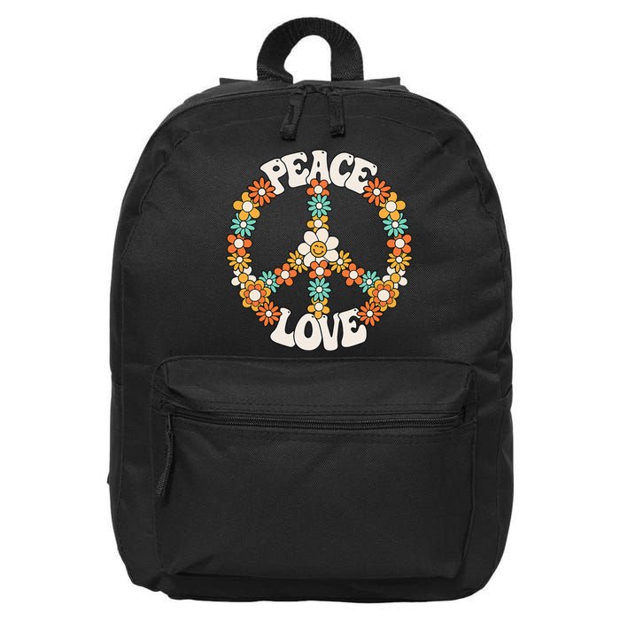 Peace Sign Love 60s 70s Costume Groovy Hippie Theme Party 16 in Basic Backpack