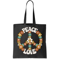 Peace Sign Love 60s 70s Costume Groovy Hippie Theme Party Tote Bag