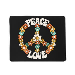 Peace Sign Love 60s 70s Costume Groovy Hippie Theme Party Mousepad