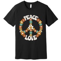 Peace Sign Love 60s 70s Costume Groovy Hippie Theme Party Premium T-Shirt