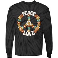 Peace Sign Love 60s 70s Costume Groovy Hippie Theme Party Tie-Dye Long Sleeve Shirt