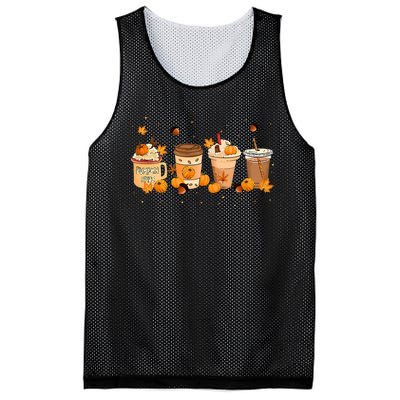 Pumpkin Spice Latte Coffee Thanksgiving Fall Season Drinks Mesh Reversible Basketball Jersey Tank