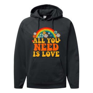 PEACE SIGN LOVE 60s 70s Tie Dye Hippie Halloween Costume Performance Fleece Hoodie