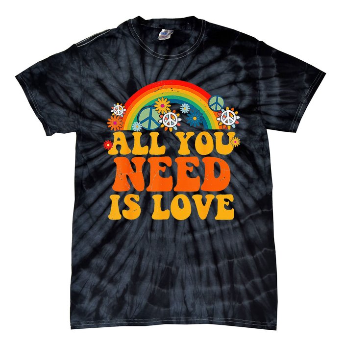 PEACE SIGN LOVE 60s 70s Tie Dye Hippie Halloween Costume Tie-Dye T-Shirt