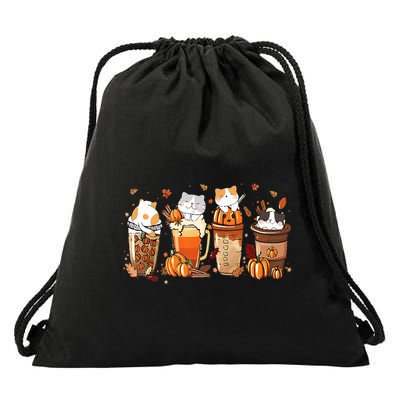 Pumpkin Spice Latte Costume For Cats Lover Cute Autumn Fall Drawstring Bag