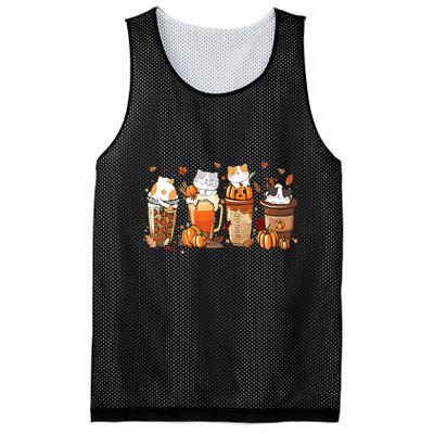 Pumpkin Spice Latte Costume For Cats Lover Cute Autumn Fall Mesh Reversible Basketball Jersey Tank