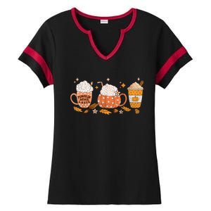 Pumpkin Spice Latte Fall Vibes Autumn Pumpkin Spice Coffee Ladies Halftime Notch Neck Tee