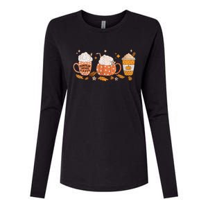 Pumpkin Spice Latte Fall Vibes Autumn Pumpkin Spice Coffee Womens Cotton Relaxed Long Sleeve T-Shirt