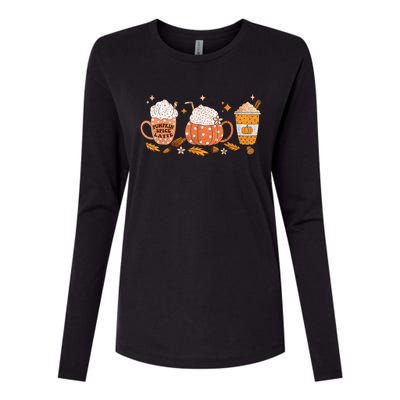 Pumpkin Spice Latte Fall Vibes Autumn Pumpkin Spice Coffee Womens Cotton Relaxed Long Sleeve T-Shirt