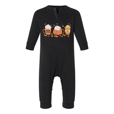 Pumpkin Spice Latte Fall Vibes Autumn Pumpkin Spice Coffee Infant Fleece One Piece