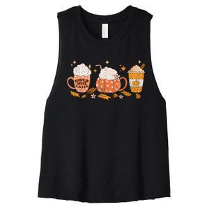 Pumpkin Spice Latte Fall Vibes Autumn Pumpkin Spice Coffee Women's Racerback Cropped Tank