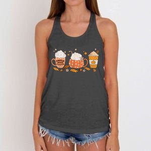 Pumpkin Spice Latte Fall Vibes Autumn Pumpkin Spice Coffee Women's Knotted Racerback Tank