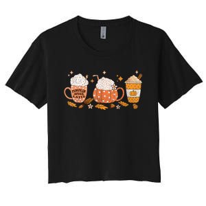 Pumpkin Spice Latte Fall Vibes Autumn Pumpkin Spice Coffee Women's Crop Top Tee