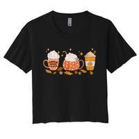 Pumpkin Spice Latte Fall Vibes Autumn Pumpkin Spice Coffee Women's Crop Top Tee