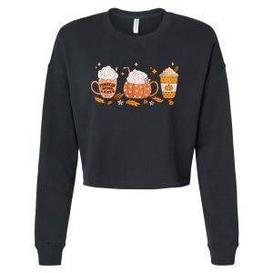 Pumpkin Spice Latte Fall Vibes Autumn Pumpkin Spice Coffee Cropped Pullover Crew