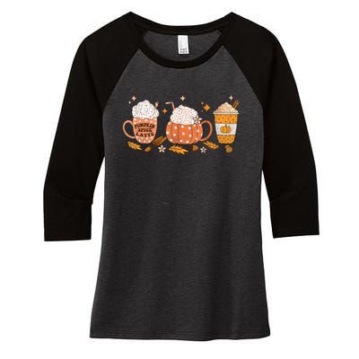 Pumpkin Spice Latte Fall Vibes Autumn Pumpkin Spice Coffee Women's Tri-Blend 3/4-Sleeve Raglan Shirt