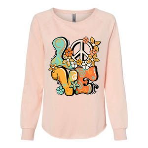 Peace Sign Love 60s 70s Costume Groovy Hippie Theme Party Womens California Wash Sweatshirt