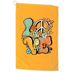 Peace Sign Love 60s 70s Costume Groovy Hippie Theme Party Platinum Collection Golf Towel