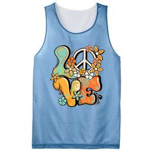 Peace Sign Love 60s 70s Costume Groovy Hippie Theme Party Mesh Reversible Basketball Jersey Tank