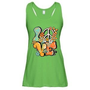 Peace Sign Love 60s 70s Costume Groovy Hippie Theme Party Ladies Essential Flowy Tank