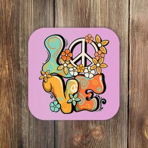 Peace Sign Love 60s 70s Costume Groovy Hippie Theme Party Coaster